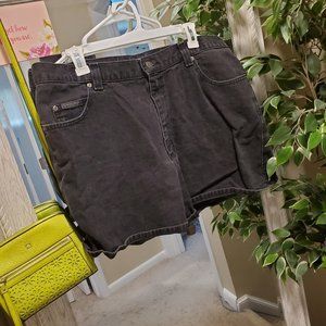 Black Denim High-Waisted Shorts Size 18